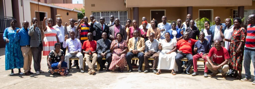 Participants to the MANASO Central Region coordination meeting in a group photo in Lilongwe.